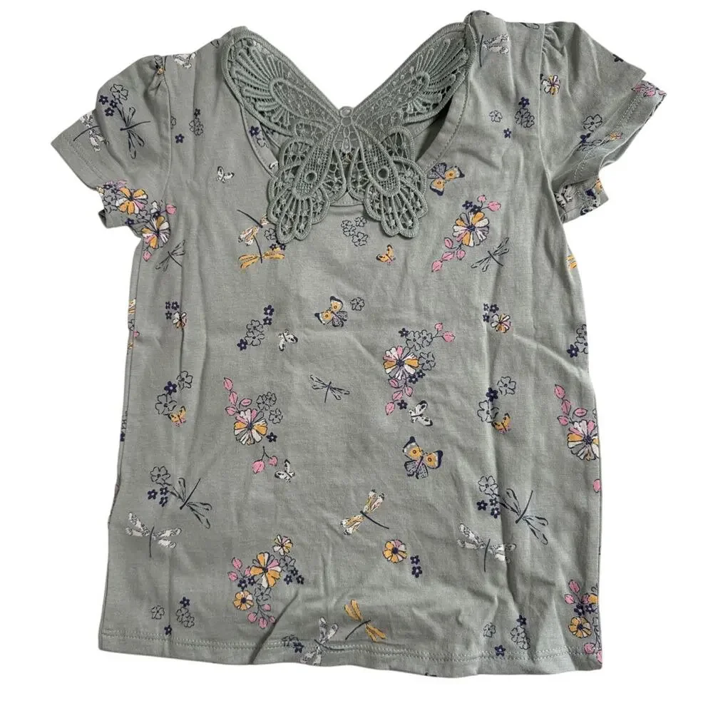 NWT‎ OshKosh Toddler Girls Sage Green Butterfly Short Sleeve Top and Leggings 3T